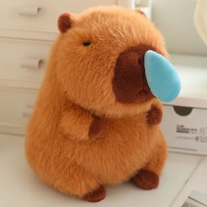 Kawaii Capybara Plush Simulation Animals With Stretchable Nasal Mucus Cute Capibara Fluffty Soft Stuffed Plushy Doll Kid Gift