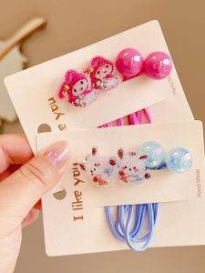 Childrens Double Head Hair Ties KT Cat Rubber Bands Girls Hair Accessories Little Girls Hair Bands Korean Style Hair Accessories