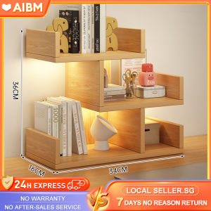 AIBM Bookshelf Desktop Desk Storage Rack Desk Organiser Student Home Desk Small Bookcase Bedroom Office Multi-layer Simple Shelf