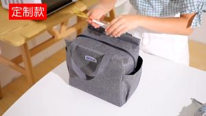 【ready stock】 BIG Capacity Insulated Lunch Bag With Dual Side Pockets Box Cooler Tote Bag Leakproof Picnic Bag Reusable Lunch Bag保温袋 Portable insulation bag aluminum foil insulation waterproof and wear-resistant inner liner