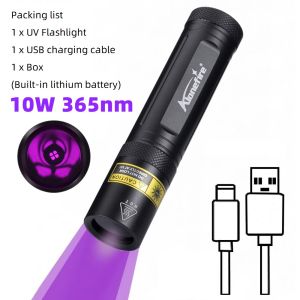 Alonefire | 365nm UV Led Blacklight Flashlight USB Rechargeable High Power Torch Pet Stain Tinea Money Ore Jade Scorpion Lamp UV Glue Curing