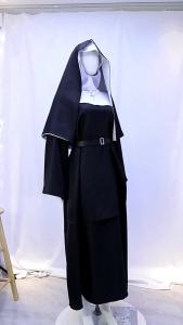 ข้ามพรมแดนฮาโลวีน THE NUN ผีแม่ชีเสื้อคลุมผู้ใหญ่ cosplay ชุดการแสดงบนเวที