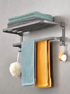 IRhea Bathroom Organizer Rack stainless steel Towel Holder Toilet soap Storage wall hooks corner
