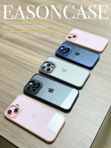 Luxurious Invisible Metal Stand Phone Case for 17Promax 11  16 New 15 Pure Color Skin Feel Frame 14Pro Transparent 13Pro Anti-Fall