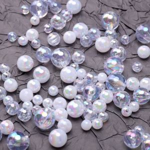 6/8/10/12มม. 30-50ชิ้น/ถุงสีทึบอะคริลิคใสลูกปัดลูกประคำลูกปัดสำหรับสร้อยข้อมือทำด้วยมือสร้อยคอต่างหูพวงกุญแจอุปกรณ์การทำเครื่องประดับหัตถกรรม DIY