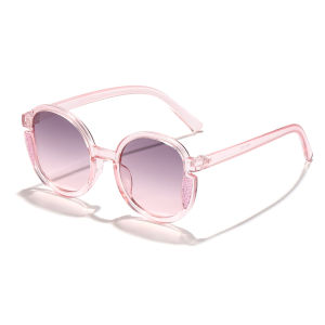 2025 Childrens New Candy Color Round Frame Sunshade Sunglasses Cute Baby Personality Street Style Concave Shape Glasses