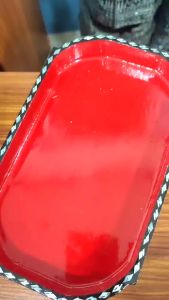 กี๋น้ำชาประดับมุกถม และกี๋น้ำชาไม้สักแกะสลัก