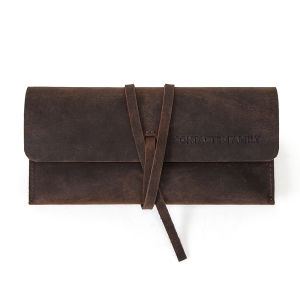 Hiram Retro Crazy Horse Leather Pencil Bag Multi Pack Creative Bundled Student Stationery Pencil Storage Bag