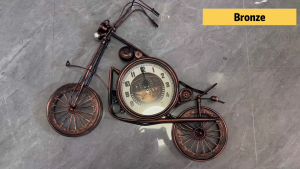 Retro Metal Motorcycle Wall Decor with Clock – Industrial 3D Wall Art for Living Room Cafe & Bar
