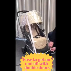 Baby Stroller Rain Cover with Zipper EVA Material Windproof and Rainproof Stroller Accessory