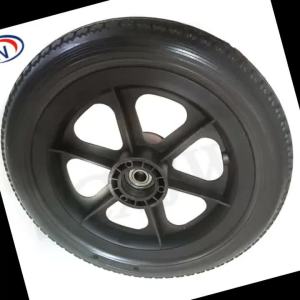Caster Assembly 12" Solid Tire Wheel 12 Inch 12 1/2 X 2 1/4 Rear Wheel for Manual Wheelchairs Handcart