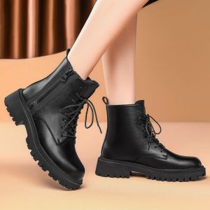 JIFANPAUL | Cotton-lined Chunky Heel Black Boots