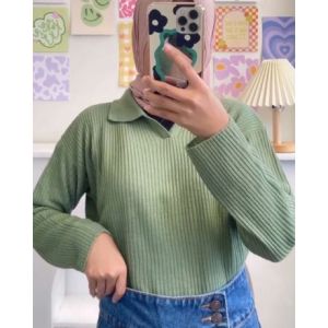 Atasan Wanita Keras Polo & Crop Blus Terbaru Korea