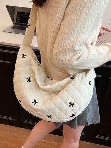 Large Capacity Bows Diamond Crossbody Bag Dumpling Bag 2024 New Arrival Trendy Fashion All-Match Casual Shoulder Bag for Women