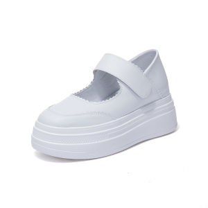 Womens Platform Mary Jane Shoes Casual High Top Thick Heel Two-Way Wear Nurse Shoes Comfortable Breathable Leather Inner