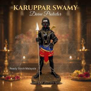 Sangili Karuppar Statue 3 Feet | Karuppasamy Idol | Hindu Guardian God Devotional Statue | Home Temple Decor
