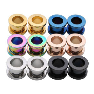 2pcs Stainless Steel 2~20mm Screw Ear Tunnels Plugs Expander Gauges Body Piercing Jewelry