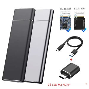 Đa Năng M.2 NGFF SSD Ốp Lưng Ổ Cứng SATA Hộp Bên Ngoài Nhà Ở Cho 2230/2242/2260/2280 M.2 SSD Nhôm USB3.1 Vỏ Tốc Độ Cao