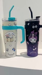Botol Minum Stainless +BOX 1200ml Karakter Sanrio Termos Tumbler Gagang Sedotan Stainless HN 2002