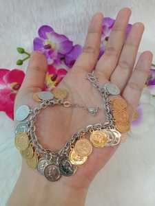 Gelang Rantai Koin Dimensi Model Kokos S / Versi baru / perhiasan Wanita