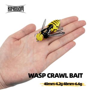 Kingdom Wasp Crawl Artificial Bait 4.2g 40mm 6.6g 48mm Floating Insect Bionic Swimbaits Hard Wobblers For Bass Pike Fishing