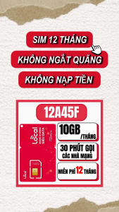 Sim Mobifone 4G Local 12A45F Sẵn Trọn Gói 12 Tháng Miễn Phí Có Ngay 10GB Data Tốc Độ Cao Mỗi Tháng Kèm 30 Phút Gọi/Tháng | FREESHIP - CHƯA KÍCH HOẠT