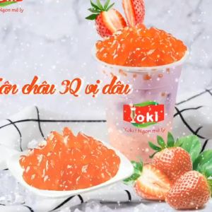 Combo Trân châu 3Q vị dâu Yoki & Trân châu 3Q vị đào Yoki