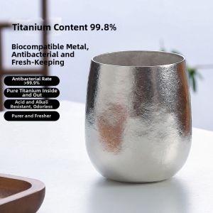 Double-Walled Insulated Pure Titanium Tumbler Egg-Shaped Cup