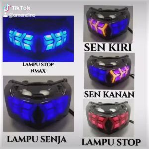 Lampu Motor Yamaha Nmax Old 2019-2018-2017-2016-2015 Nmax lama Stoplamp Belakang Variasi Model Lamborghini 3 in 1 PNP