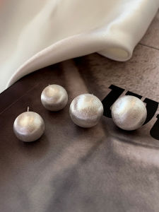 CAFFTI | 925 Silver Heavyweight Elegant Brushed Round Earrings