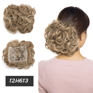 BENEHAIR Synthetic Hair Bun Brown Blonde Curly Chignon Messy Bun Comb Clip In Hair Extension Updos Hairpieces For Women