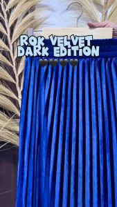 Haseena Rok Plisket Bludru Velvet Zeeva Import Mayung Panjang Dewasa Beludru Pleated Premium