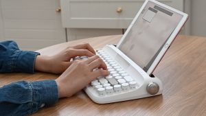 ACTTO B307 B309 Wireless Typewriter Keyboard - Retro Bluetooth Rechargeable Keyboard with Stand (Upgrade of B303)