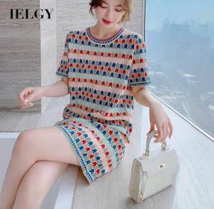 IELGY Đầm Hoa Tay Ngắn Cỡ Lớn Phong Cách Pháp Ngọt Ngào Và Tươi Mới Cho Nữ