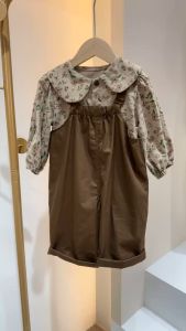 Gaya Korea stelan panjang + overall baju bayi perempuan Set dua potong 0-5 tahun imut jas anak perempuan baju panjang Cantik fashion