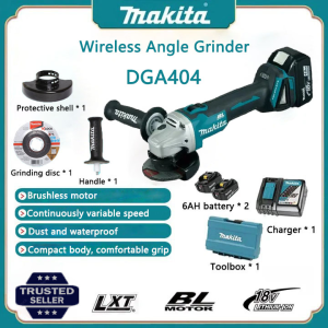 【 Original Factory/1-Year Warranty 】 Makita DGA404 Brushless Angle Grinder 18V Grinding and Cutting Machine Lithium Battery Household 6AH Electric Tools Electric Polishing Machine Household Polishing Machine