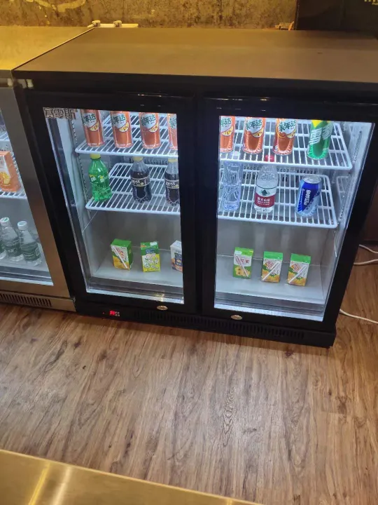 LVNI%202%20Door%20Cooler%20double%20glass%20door%20(900mm)%20Black%20(Compressor,2~10c)with%20lock,blower%20fan%20,pipe%20less%20-%20Image%202