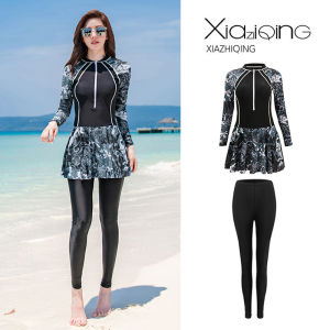 Phong Cách Hàn Quốc Nữ Bộ Đồ Lặn Dài Tay Riêng Biệt Thiết Kế Chống Nắng Lặn Lướt Đồ Bơi Giữ Nhiệt Nhanh Khô Thermal Đồ Bơi