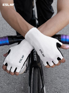 Lưới thoáng khí Găng tay hở ngón đạp xe eslnf đệm cọ SBR Logo Phản Chiếu (M/L/XL)