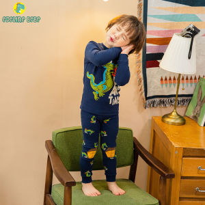 Cute Cotton Childrens Autumn and Winter Compression Pants Underwear Set