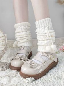 Japanese Style Lolita Heattech Shank Protection Sock Set Thickened Lolita Lolita Short and Mid-Calf Length Pile Style Foot Sock JK Female Cute