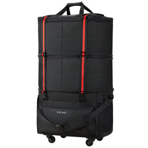 Mixi Foldable Travel Bag Hand Carry Duffel Bag with Wheels Expandable Rolling Travel Bag Waterproof Luggage Bag M3015