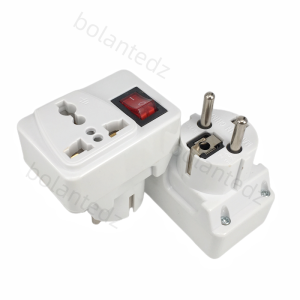 Ổ Cắm Điện Đa Năng EU Hàn Quốc 1 Lỗ Có Công Tắc Bộ Chuyển Đổi Phích Cắm Đức Châu Âu 6A 250V Dùng Cho Nhà Ở