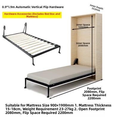 Space Saving Reinforced Hidden Wall Bed