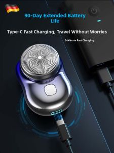 MONLEYTA | German Precision Electric Shaver Mens Mini Rotating Single Head Safety Beard Trimmer Easy To Clean Long-lasting Battery Life