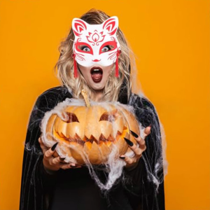 【READY STOCK】Half-Faced Cat Fox Mask/Demon Slayer Japanese Style/Kids Prank Funny Cosplay/Hefeng Cosplays Cat Mask/半脸猫面具