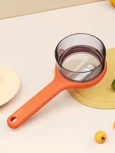 2 In 1 Dual Head Fruit Peeler Splash Proof Storage Box 20cm Lightweight Orange Green