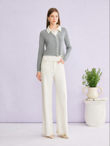 Elegant Colorblock Mock Two-Piece Knit Sweater