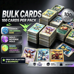 Pokemon Bulk Cards 100 Piece Cards Per Pack Common/Uncommon Rare Holo Reverse Holo Mixed English/Japanese/Chinese Cards Great For Collectors & Beginners