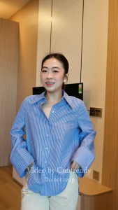 TheBlueTshirt - Áo sơ mi tay dài vạt bầu măng sét to dáng oversize cho nữ - Sydney Oversize Shirt - Women